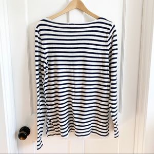 J Crew lightweight Navy & White Striped Sweater L